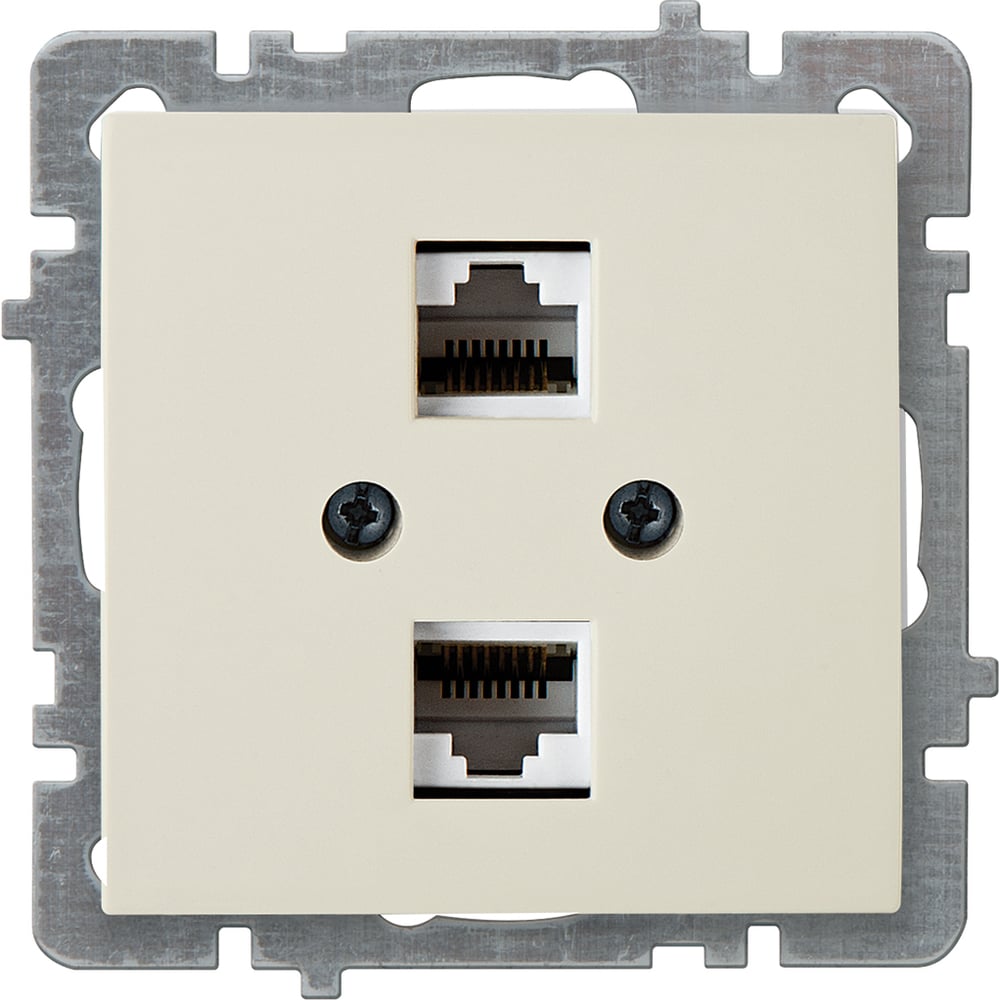 Изображение товара Механизм 2-местной компьютерной розетки Nilson RJ45 CAT6 TOURAN-ALEGRA-THOR кремовый