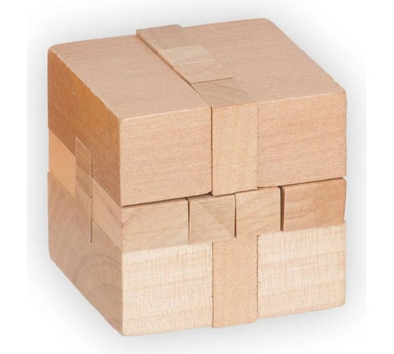 Изображение товара Деревянная головоломка DELFBRICK DLS-01 Куб, 12 элемента 496487