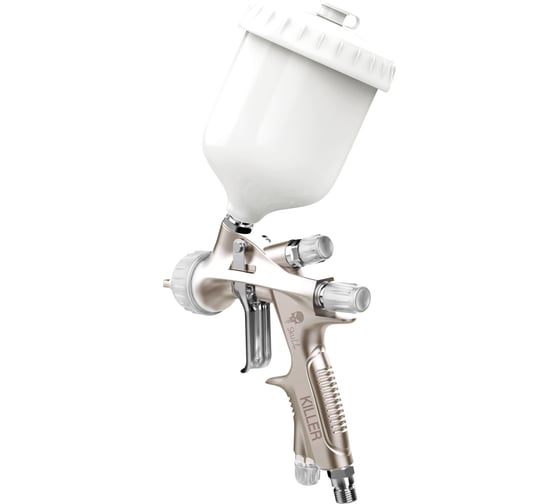 Изображение товара Краскопульт Radex skull killer spray gun с манометром, в кейсе hvlp дюза 1.3 золото 12113