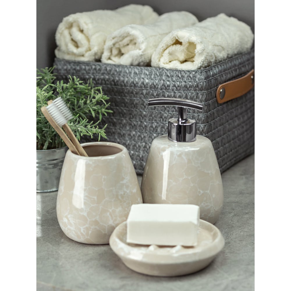 Изображение товара Комплект настольный для ванной Bath Plus pietra beige set3 из керамики