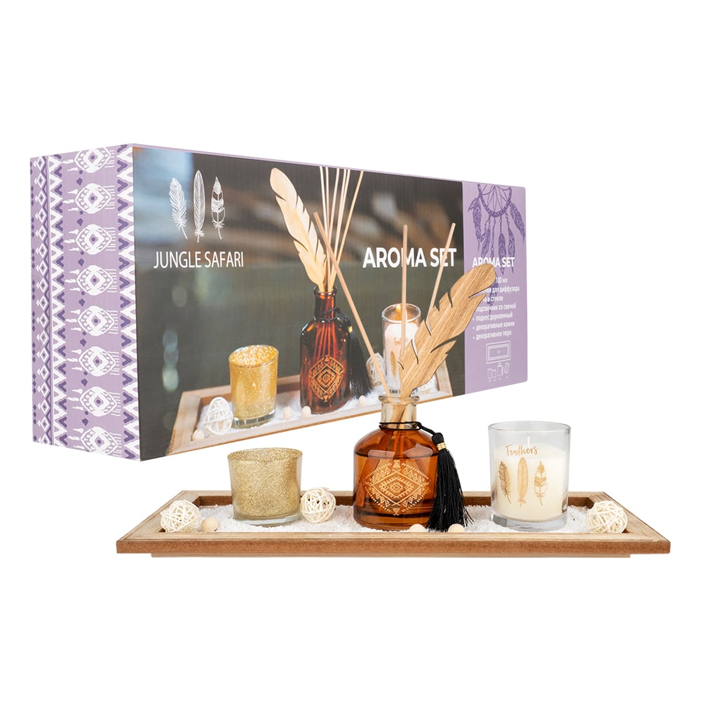 Изображение товара Арома сет Вещицы Jungle Safari диффузор 100 мл древесный цитрусовый травянистый