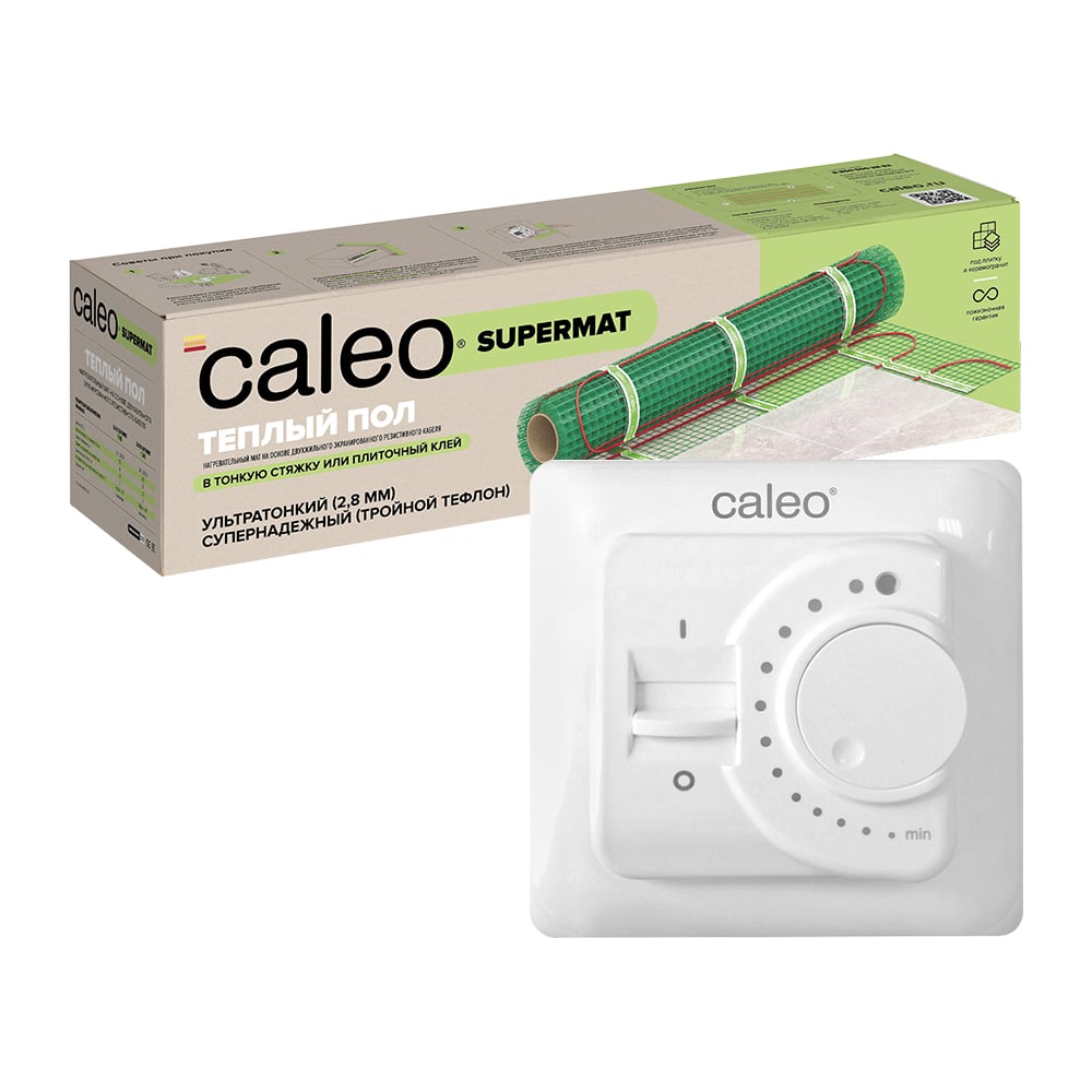 Изображение товара Комплект теплого пола Caleo supermat 200-0,5-8 с терморегулятором sm160