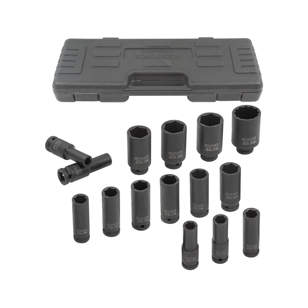 Изображение товара Набор ударных головок 15 шт 1/2 дюйма CrMo кейс Rockforce RF-4166D-5MPB