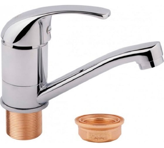 Изображение товара Смеситель для раковины (мойки) INGROSSO гусак 18 см, картридж 40 мм, гайка 455-04-2 УТ-00041751