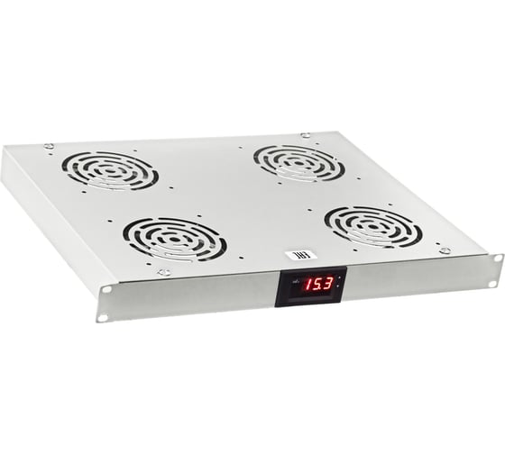 Изображение товара Вентиляторный блок W&T 1U термостат, серый, для шкафов 19 дюймов WT-2238B Grey