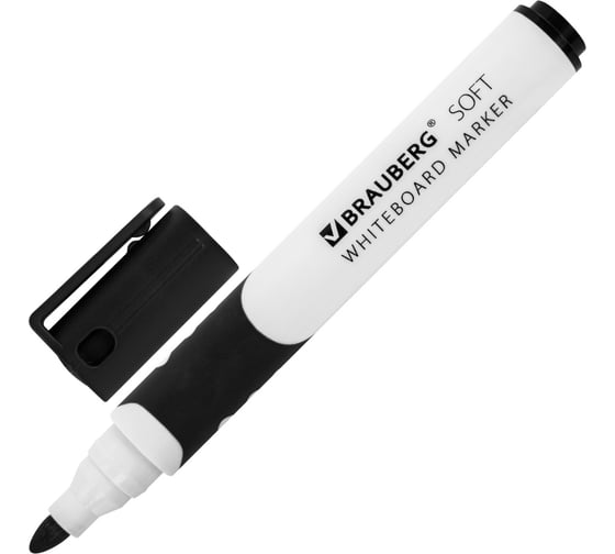 Изображение товара Маркер для доски SOFT, резиновая вставка, 5 мм, черный, BRAUBERG 151248
