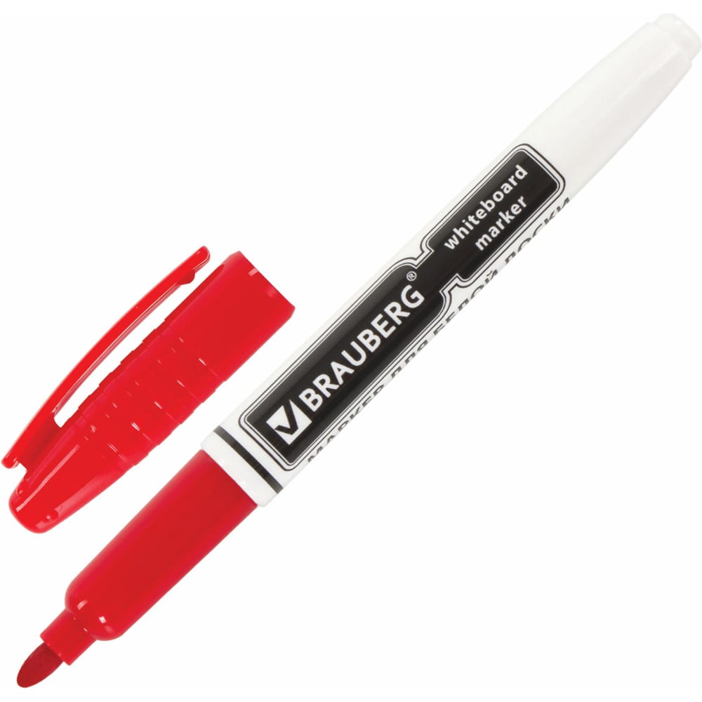 Маркер для доски BRAUBERG маркер для доски 5 0 мм centropen 8559 линия 2 5 мм красный