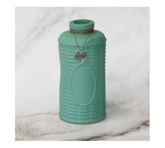 Изображение товара Декоративная ваза-бутылочка Никольский завод светотехнического стекла ЛИЛИАНА-14, ментол матовый, КАНАСТА, d-6.7см, h-13.8см 068433