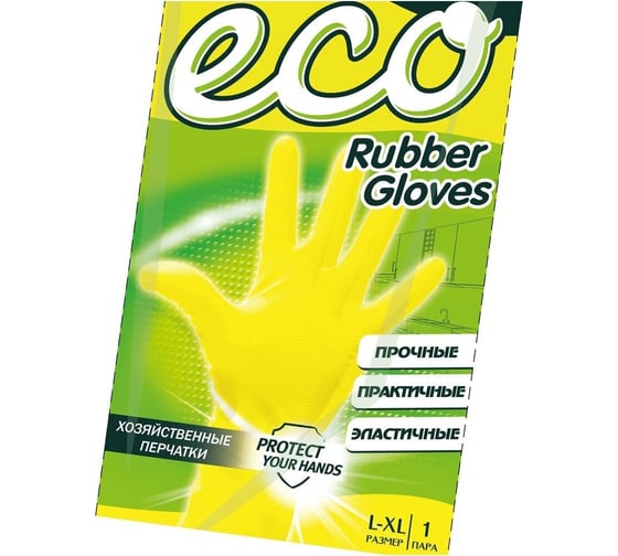 Изображение товара Резиновые латексные перчатки Master Fresh Eco, размер L/XL, желтые 250685