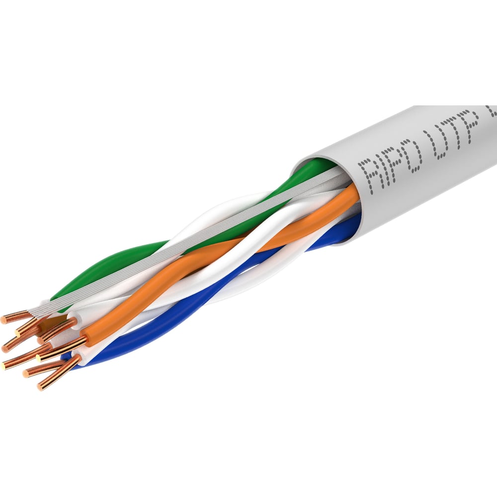 Изображение товара Кабель Ripo Utp 4 cat5e 24awg cu premium, 100м.,fluke test (ксвпв -5е 4-2-0.51) 001-112064/100 Изображение товара Кабель Ripo Utp 4 cat5e 24awg cu premium, 100м.,fluke test (ксвпв -5е 4-2-0.51) 001-112064/100