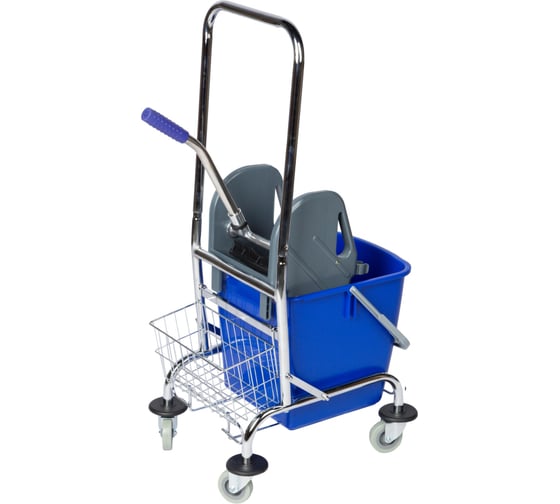 Изображение товара Тележка для мытья полов Luscan Professional с отжимным прессом, 26 л, 56x40x94 см 1642314