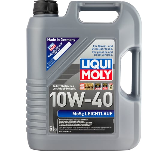 Изображение товара Полусинтетическое моторное масло LIQUI MOLY MoS2 Leichtlauf 10W-40, 5л 2184