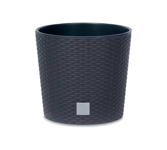Изображение товара Кашпо Prosperplast d RTUS250L-S433 RATO ROUND d 25 h 22,4 см 7,5 л антрацит с вкладышем 069969