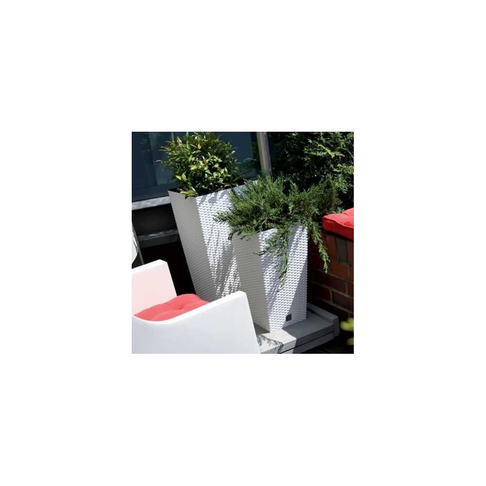 Изображение товара Кашпо Prosperplast d RTS265-S449 высокое RATO SQUARE d 26,5х26,5 см, высота 50 см 11 л белый с вкладышем 069951