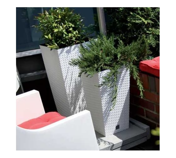 Изображение товара Кашпо Prosperplast d RTS265-S449 высокое RATO SQUARE d 26,5х26,5 см, высота 50 см 11 л белый с вкладышем 069951