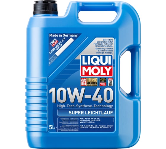 Изображение товара Моторное масло LIQUI MOLY Super Leichtlauf НС-синтетическое, 10W-40, SN, A3/B4, 5 л 9505