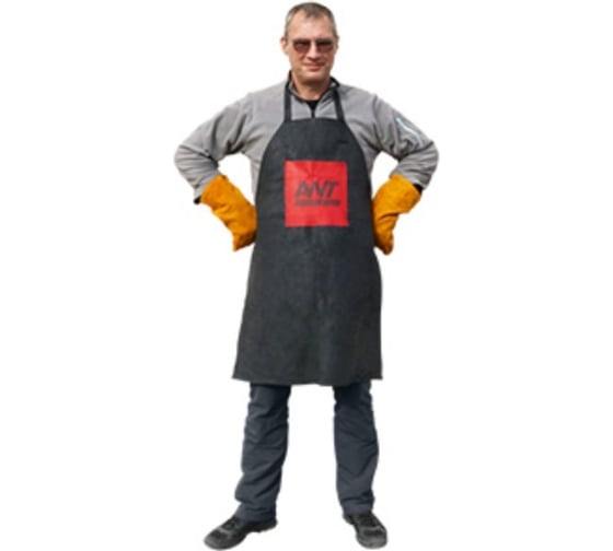 Изображение товара Кожаный фартук из спилка с нагрудным карманом AWT черный 772256