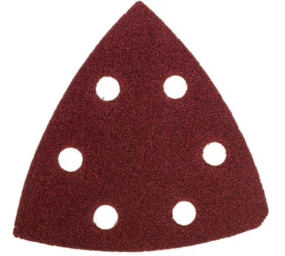 Изображение товара Треугольник абразивный на ворсовой подложке под липучку (5 шт; 93 мм; P80; 6 отв) MATRIX 73859