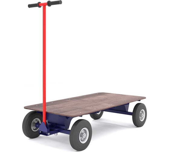 Изображение товара Платформенная тележка с поворотной осью RUSKLAD ТПО О, 600х1200 мм, с пневматическими колёсами ТПО О пневмо