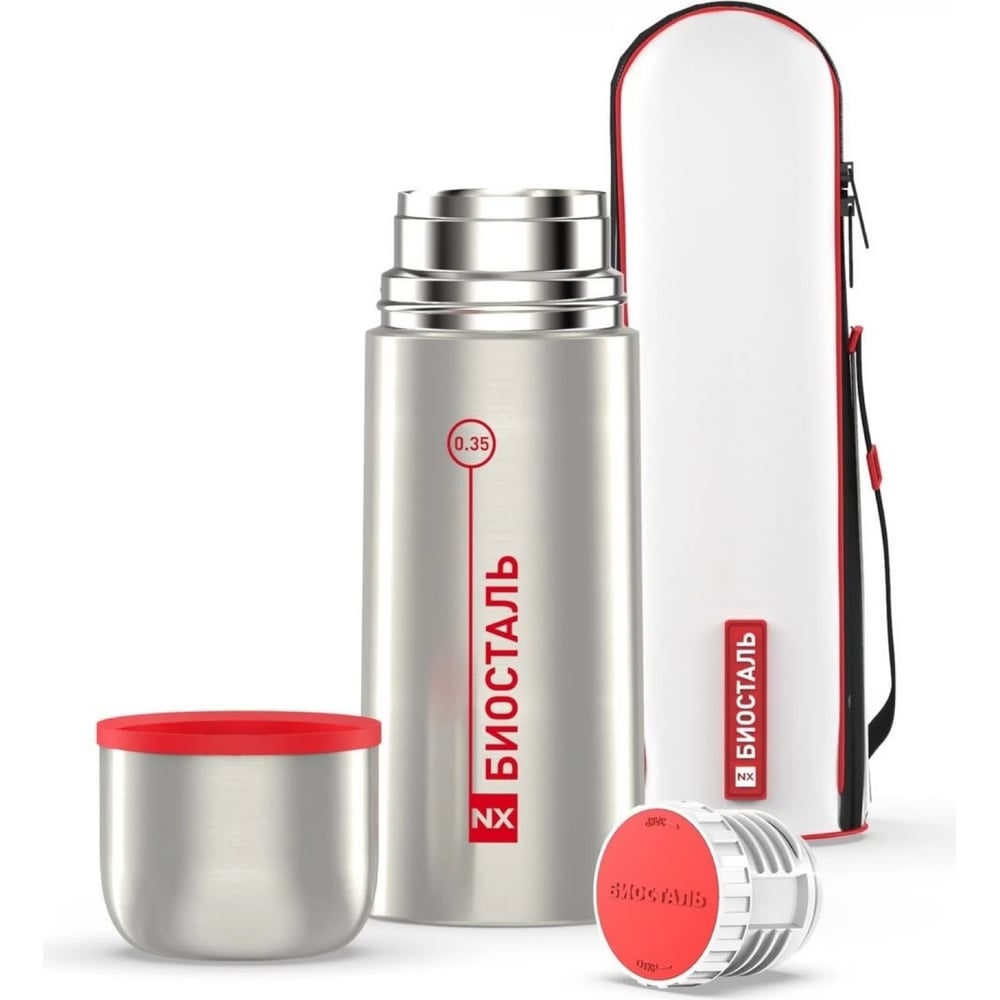 Изображение товара Термос Biostal 0.35 л в чехле стальной вакуумный NX-350B