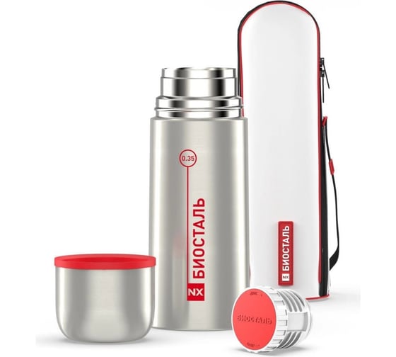 Изображение товара Термос Biostal 0.35 л, в чехле, стальной NX-350B