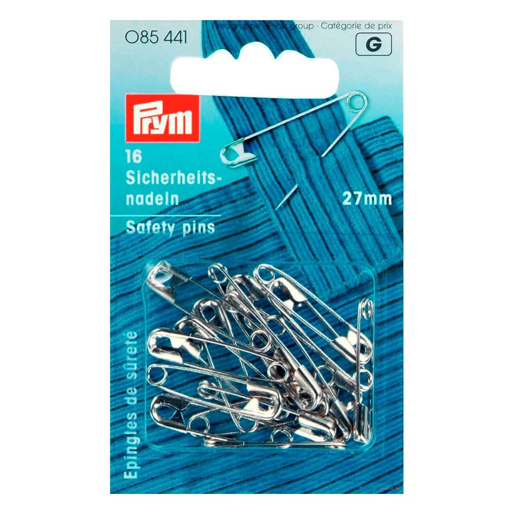 Изображение товара Английские булавки PRYM 16 шт 27 мм нержавеющая сталь под никель