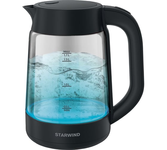 Изображение товара Чайник STARWIND SKG4030 1.7 л, 2200 Вт, черный, стекло 1905864