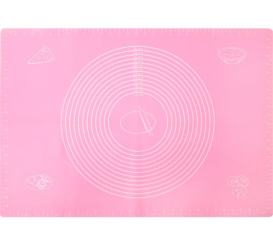 Изображение товара Мат для выпечки S-CHIEF SHF-0127 силикон 45x64 см 1 шт №01 розовый 696049