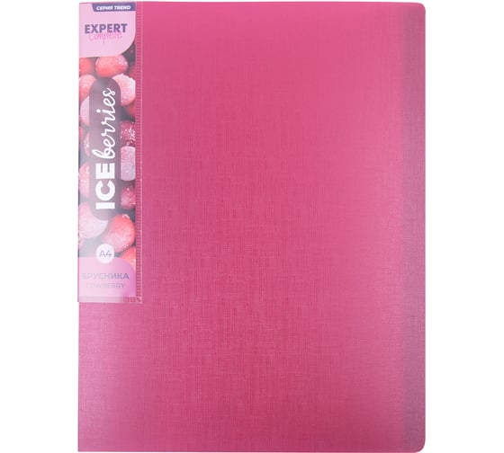 Изображение товара Папка Expert Complete с файлами-вкладышами 40 листов A4 40 мкм Trend ICEberries 600 мкм 20 мм 1 шт брусника 709299