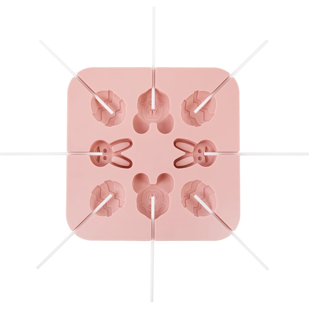 Изображение товара Силиконовая форма для леденцов 8 ячеек, розовая, размеры 16.3x16.3 см