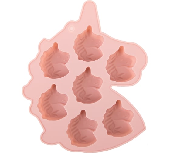 Изображение товара Силиконовая форма для леденцов S-CHIEF SPC-0502 14.6x11.5x1.5 см единорог - 7 ячеек 693463