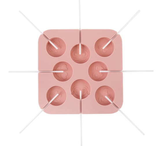 Изображение товара Силиконовая форма для леденцов S-CHIEF SPC-0509 15.4x15.4x1.4 см 8 ячеек - смайлики 693471