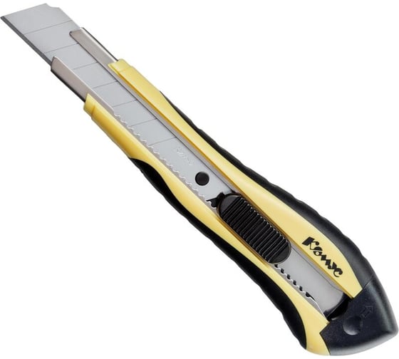 Изображение товара Канцелярский нож Комус с металлической направляющей, ширина лезвия 18 мм, в комплекте 2 запасных лезвия 159340