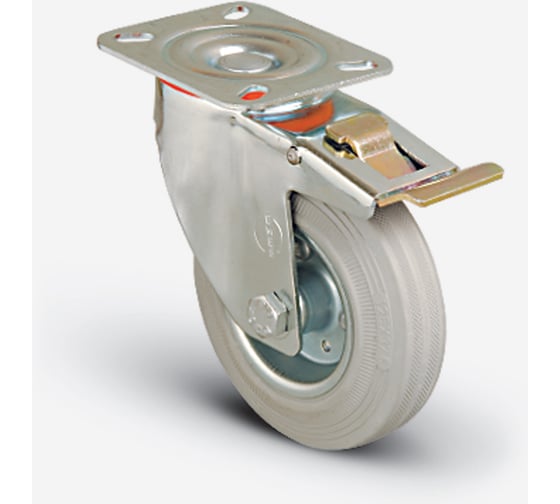 Изображение товара Колесо с поворотной платформой и тормозом EMES EM01SPRG100X30F