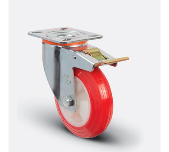 Изображение товара Колесо с поворотной платформой и тормозом EMES EM01ZKP100X30F