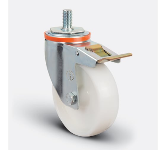 Изображение товара Колесо с кронштейном, резьбовым стержнем и тормозом EMES EM05ZKZ80X30FM12