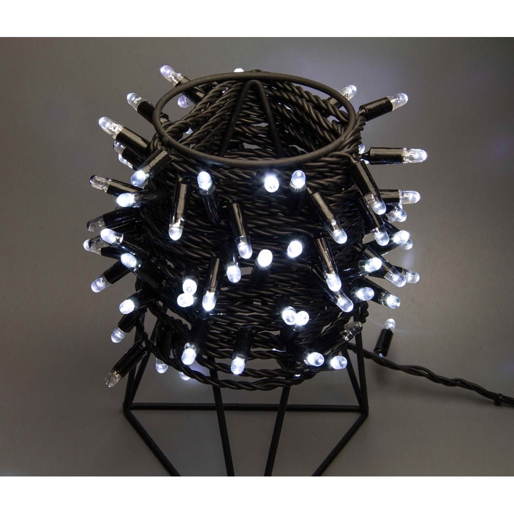 Изображение товара Гирлянда TEAMPROF Нить 10 м 24В с белым свечением и черным шнуром