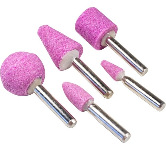 Изображение товара Набор камней абразивных 5 предметов, хвостовик 6 мм, в блистере Forsage F-GSK503(19749)