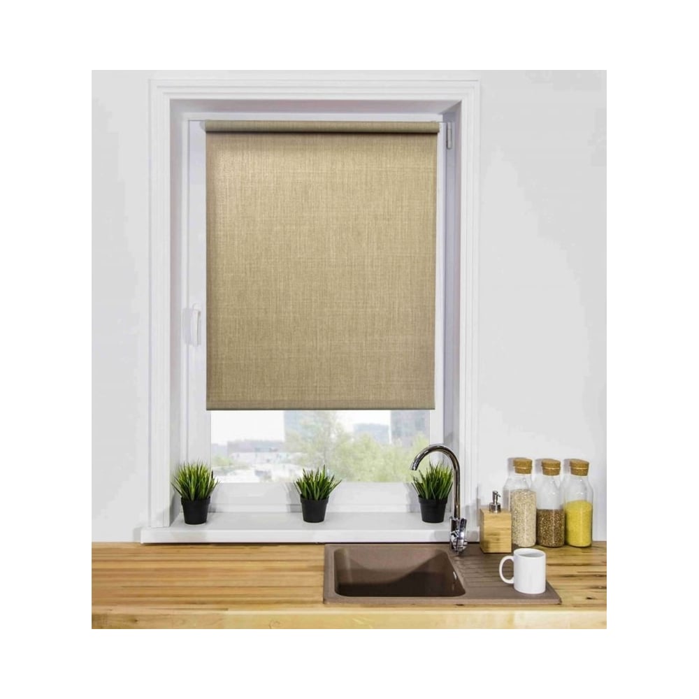 Изображение товара Рулонная штора LM DECOR lm 40-03 темный лен 100x160 см стиль современный