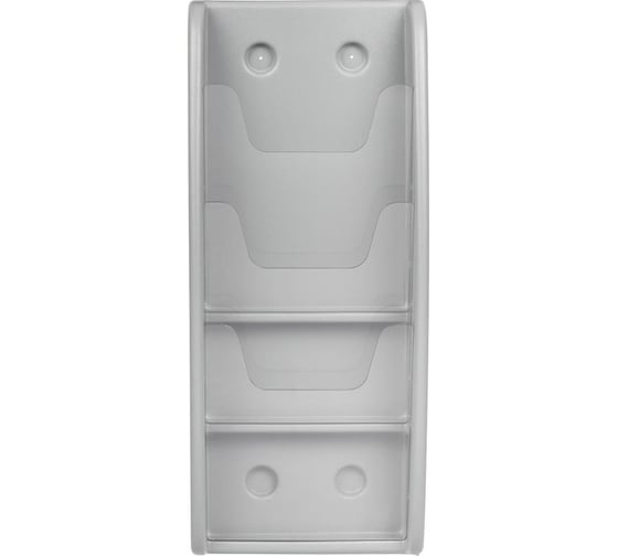 Изображение товара Настенный лоток Комус односекционный, штиль, 3 отделения, а4, вертикальный, серый 647856