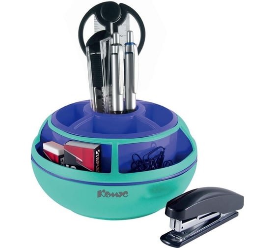 Изображение товара Настольный набор Комус s-897 10 предметов, бирюзовый-синий 1072570