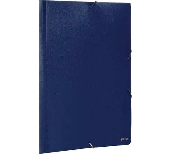 Изображение товара Папка на резинках Комус а4, темно-синяя, с карманом, сd визитки 172079
