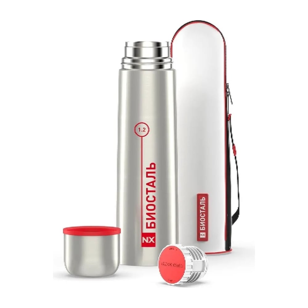 Изображение товара Термос Biostal 1.2 л в чехле, стальной NX-1200B