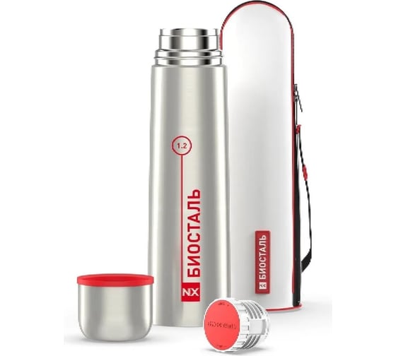 Изображение товара Термос Biostal 1.2 л, в чехле, стальной NX-1200B