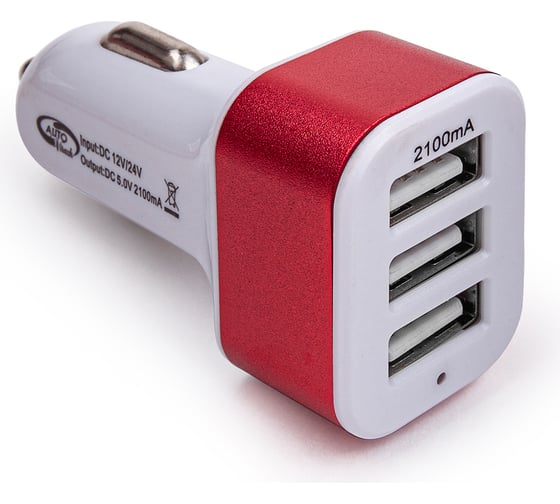 Изображение товара Разветвитель прикуривателя - зарядное устройство 3 USB 2.1А /12/24V/ AUTOVIRAZH AV-4029