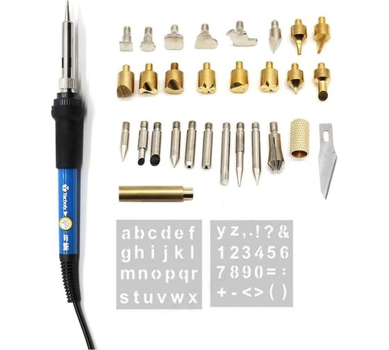 Изображение товара Паяльник YARBOLY с регулировкой температуры и насадками для выжигания 60Вт (200-450 c)+ kit YR60K
