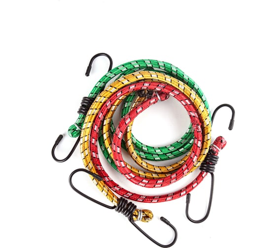 Изображение товара Резинки для крепления багажа 3 D8мм/60см/80см/100см AUTOVIRAZH AV-017303