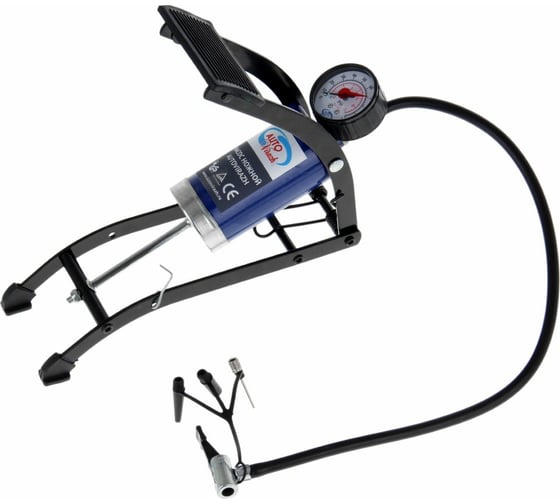 Изображение товара Ножной насос с манометром одинарный AUTOVIRAZH AV-030892