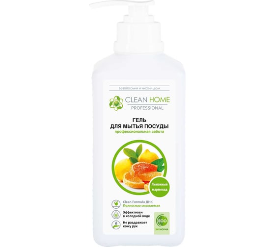 Изображение товара Гель для мытья посуды CLEAN HOME Лимонный мармелад, с дозатором, 1 л 600