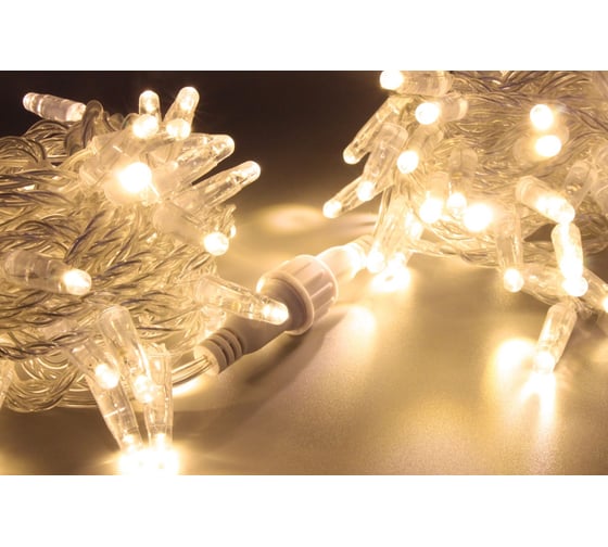 Изображение товара Гирлянда TEAMPROF Нить 10 м, 220В, колпачок, теплый белый, прозрачный провод TPF-S10C-220V-CT/WW